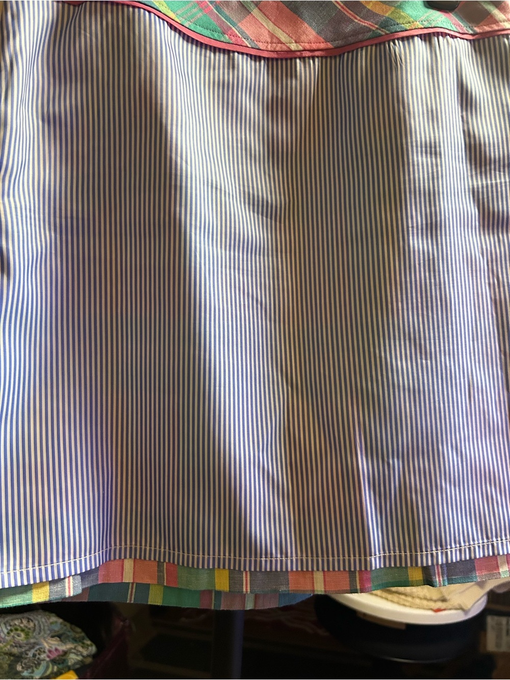 Talbots Madras Plaid Skirt 6P Linen Cotton Preppy Summer Golf Mini Pockets - Picture 8 of 8